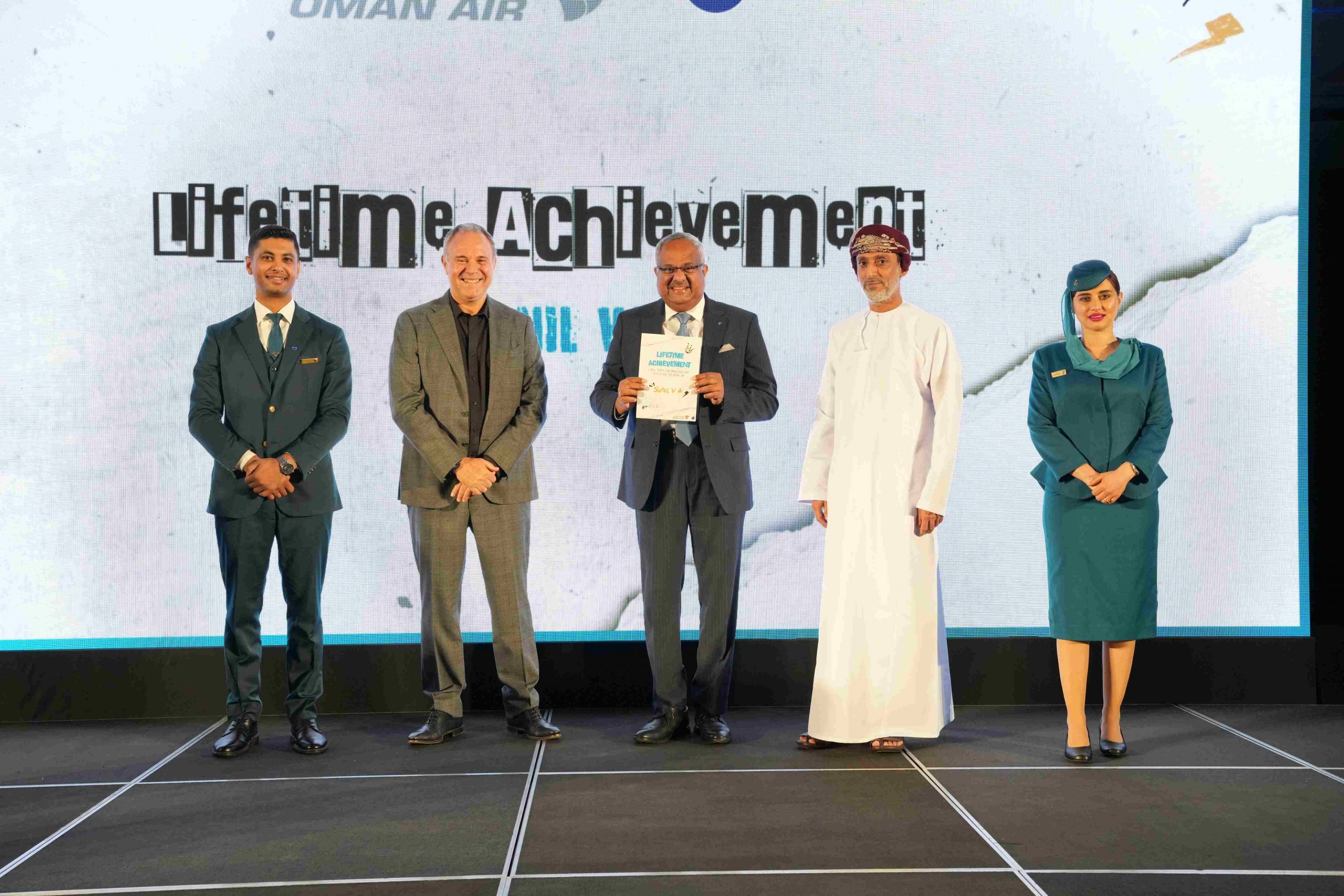 Oman Air honours Sunil V.A. with Lifetime Achievement Award